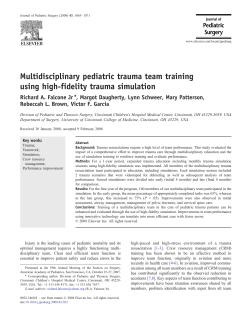 Multidisciplinary pediatric trauma team training using high