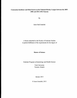 Concussion Incidence and Risk Factors in the National Hockey