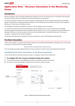 Monitoring - Revenue calculation