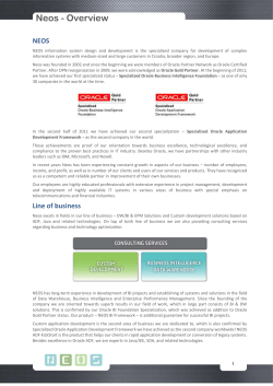 NEOS DW/BI Framework components