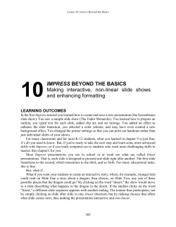 10 IMPRESS BEYOND THE BASICS Making interactive, non