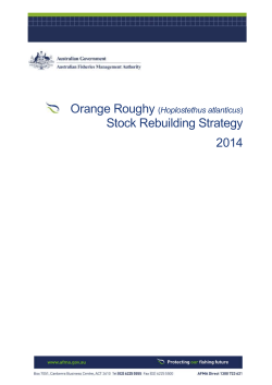 This Orange Roughy Rebuilding Strategy 2014 (the Strategy)