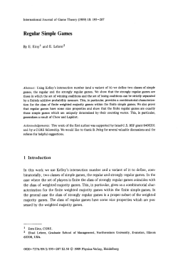 Regular simple games