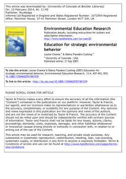 Environmental Education Research Education for strategic