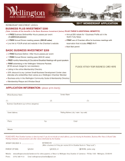 Membership Application - Wellington Area Chamber of