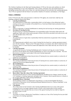The Uniform Conditions for the Hotel and Catering Industry (UVH
