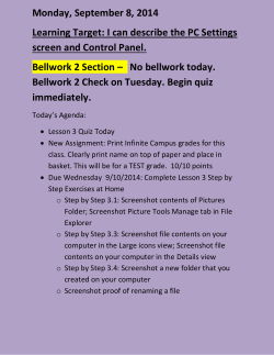 Monday, September 8, 2014 Learning Target: I can describe the PC