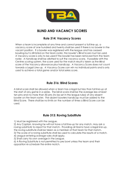 blind and vacancy scores - Tenpin Bowling Australia