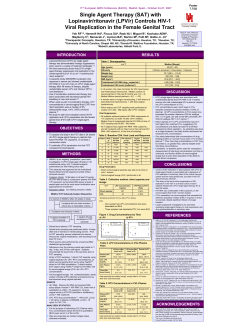 Single Agent Therapy (SAT) with Lopinavir/ritonavir (LPV/r) Controls
