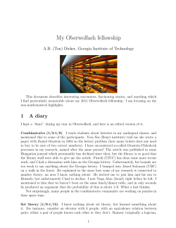 My Oberwolfach fellowship
