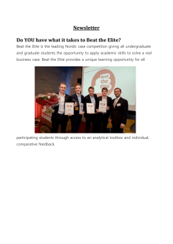 Newsletter Do YOU have what it takes to Beat the Elite?