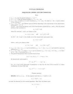 Putnam problems in sequences