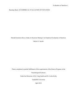 Evaluation of Intuition Running Head: AN EMPIRICAL EVALUATION