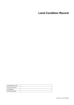 LCR Document - Specialist in Land Condition
