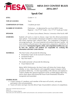 MESA DAY CONTEST RULES 2016