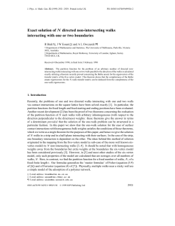 Exact solution of N directed non-intersecting walks interacting with