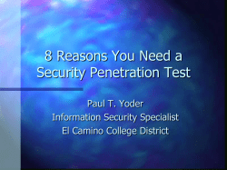 8 Reasons You Need a Security Penetration Test