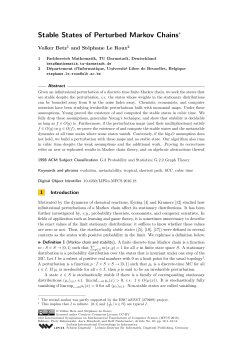 Stable States of Perturbed Markov Chains - DROPS