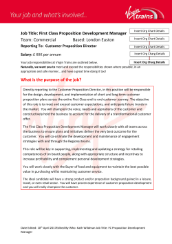 First Class Proposition Development Manager