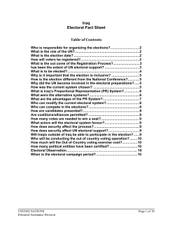 Iraq Electoral Fact Sheet