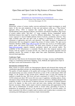 The Scholarly Database (SDB) - Cyberinfrastructure for Network