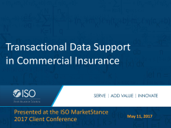 ISO MarketStance 2017 Client Conference Transactional Data