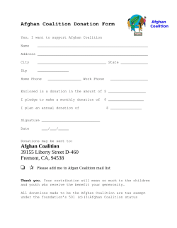 Afghan Coalition Donation Form Afghan Coalition 39155 Liberty