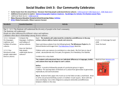 1.C.1.1 Compare the languages, traditions, and holidays of various