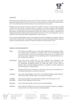 CONCEPT Prime Value Invest GmbH makes intensive use of its