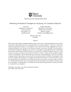 Rethinking the Research Paradigms for Analyzing Tax Compliance