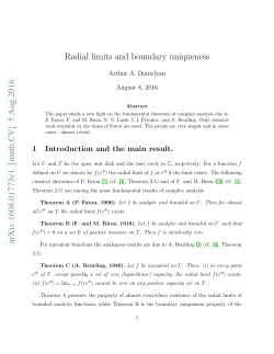 Radial limits and boundary uniqueness