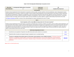 Interdependent Relationships in Ecosystems (Grade 7 Unit 4)