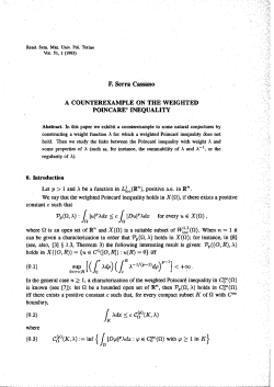 F. Serra Cassano A COUNTEREXAMPLE ON THE WEIGHTED