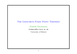 The Lefschetz Fixed Point Theorem