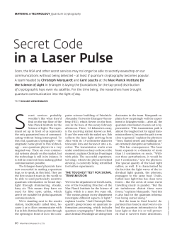 Secret Code in a Laser Pulse - Max-Planck