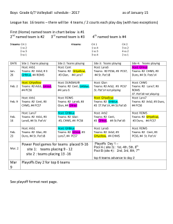 Gr 6-7 Boys Volleyball Competitive Schedule 2017