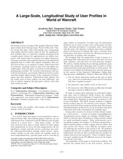 A Large-Scale, Longitudinal Study of User Profiles in World of Warcraft