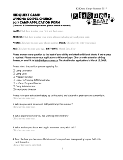 kidquest camp - Winona Gospel Church