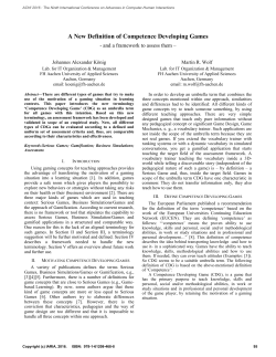 A New Definition of Competence Developing Games