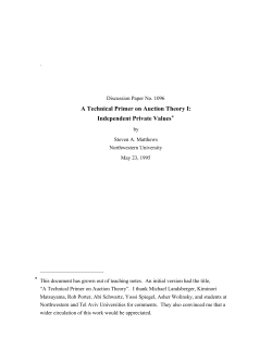 A Technical Primer on Auction Theory I