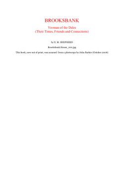 In 1640 Marie Brooksbank, daughter of Edward