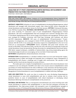 Analysis of 57 Post - journal of evolution of medical and dental