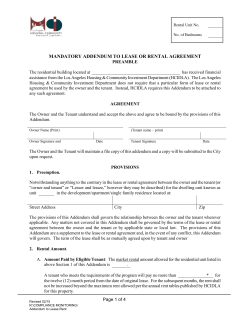 Mandatory Lease Addendum
