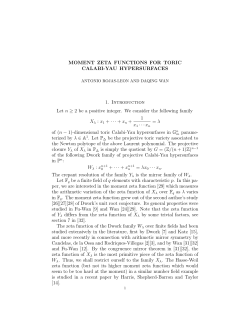 MOMENT ZETA FUNCTIONS FOR TORIC CALABI-YAU