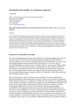 Paper Sustainable urban mobility evolutionary approach DESSUS