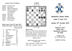 Previous Winners - Berkshire Junior Chess