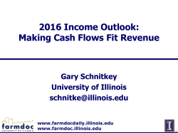 2016 Income Outlook: Making Cash Flows Fit Revenue