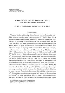 SOBOLEV SPACES AND HARMONIC MAPS FOR METRIC SPACE