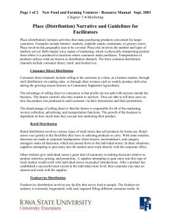 Place (Distribution) - Agricultural Marketing Resource Center