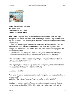 1st GradeBook Notes for Winds of ChangeUnit 4 Title: The Bat Boy